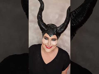 Maleficent cheek silicone prosthetics.