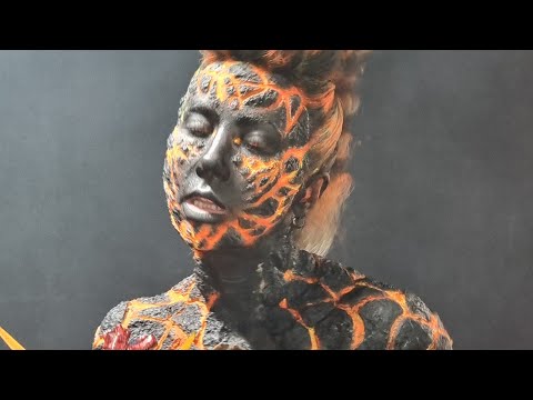 the process - Introducing "Volcara" volcanic burning lava charcoal villain girl