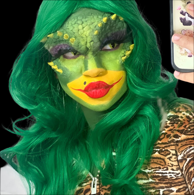  Reptile Gremlins Set silicone forehead and cheeks spikey prosthetics cosplay set 