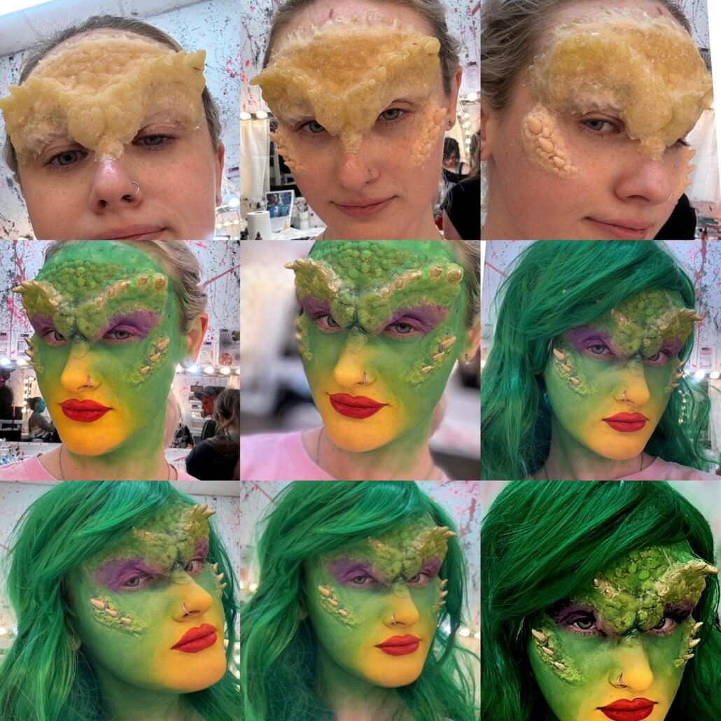  Reptile Gremlins Set silicone forehead and cheeks spikey prosthetics cosplay set 
