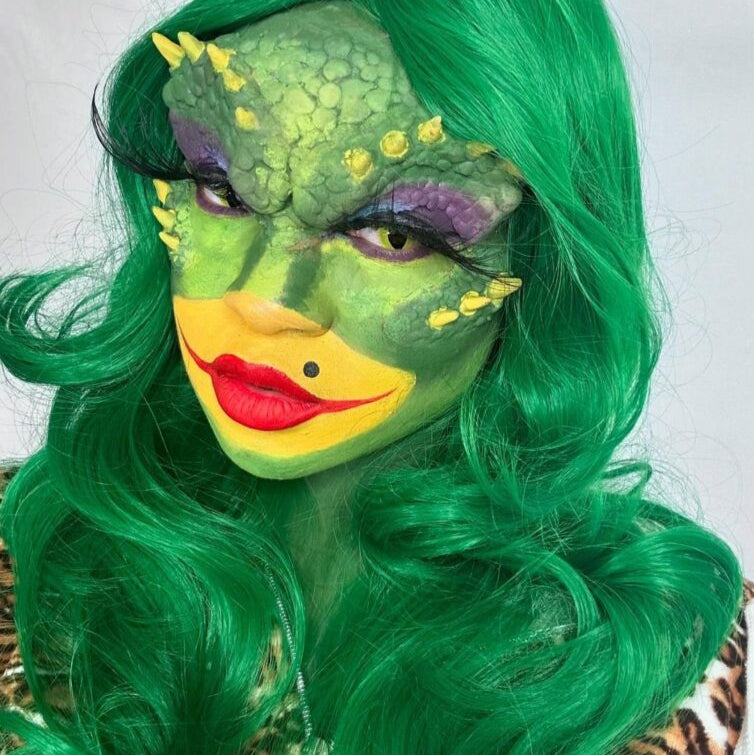  Reptile Gremlins Set silicone forehead and cheeks spikey prosthetics cosplay set 
