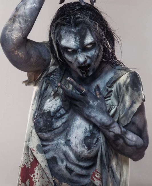 ripped zombie boobs latex