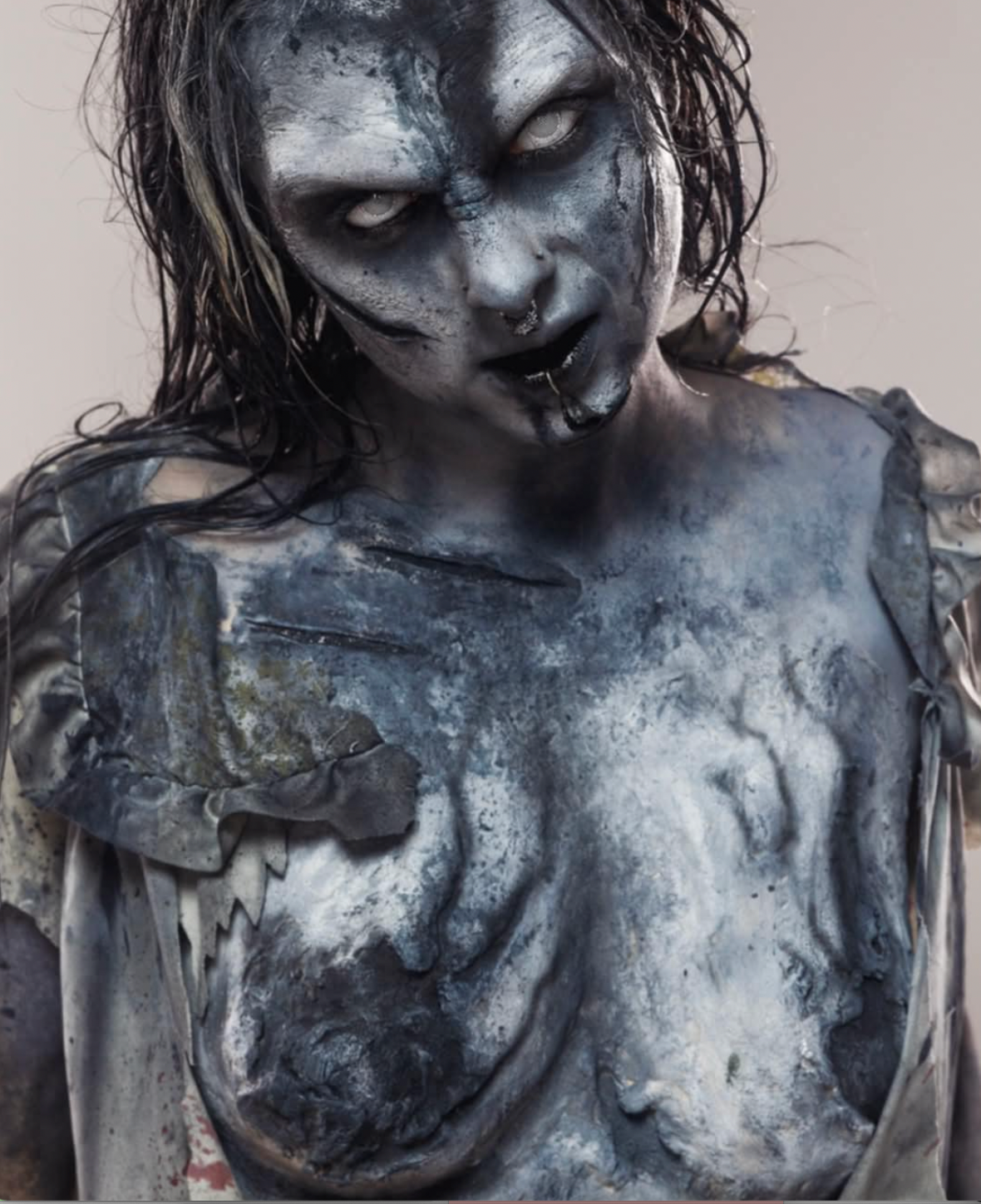 ripped zombie chest latex