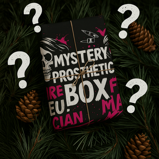 Gift mystery box of makeup and special effects items.