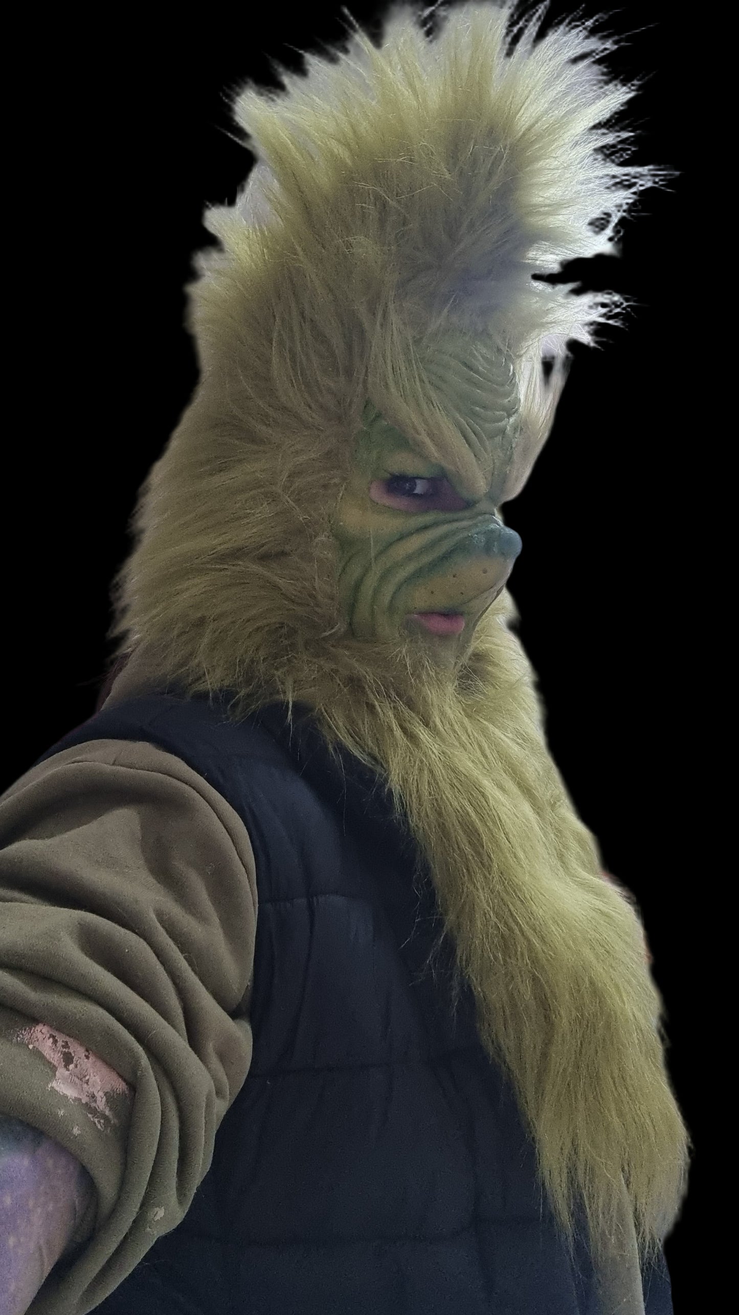 Realistic Grinch pull over latex mask with hair 