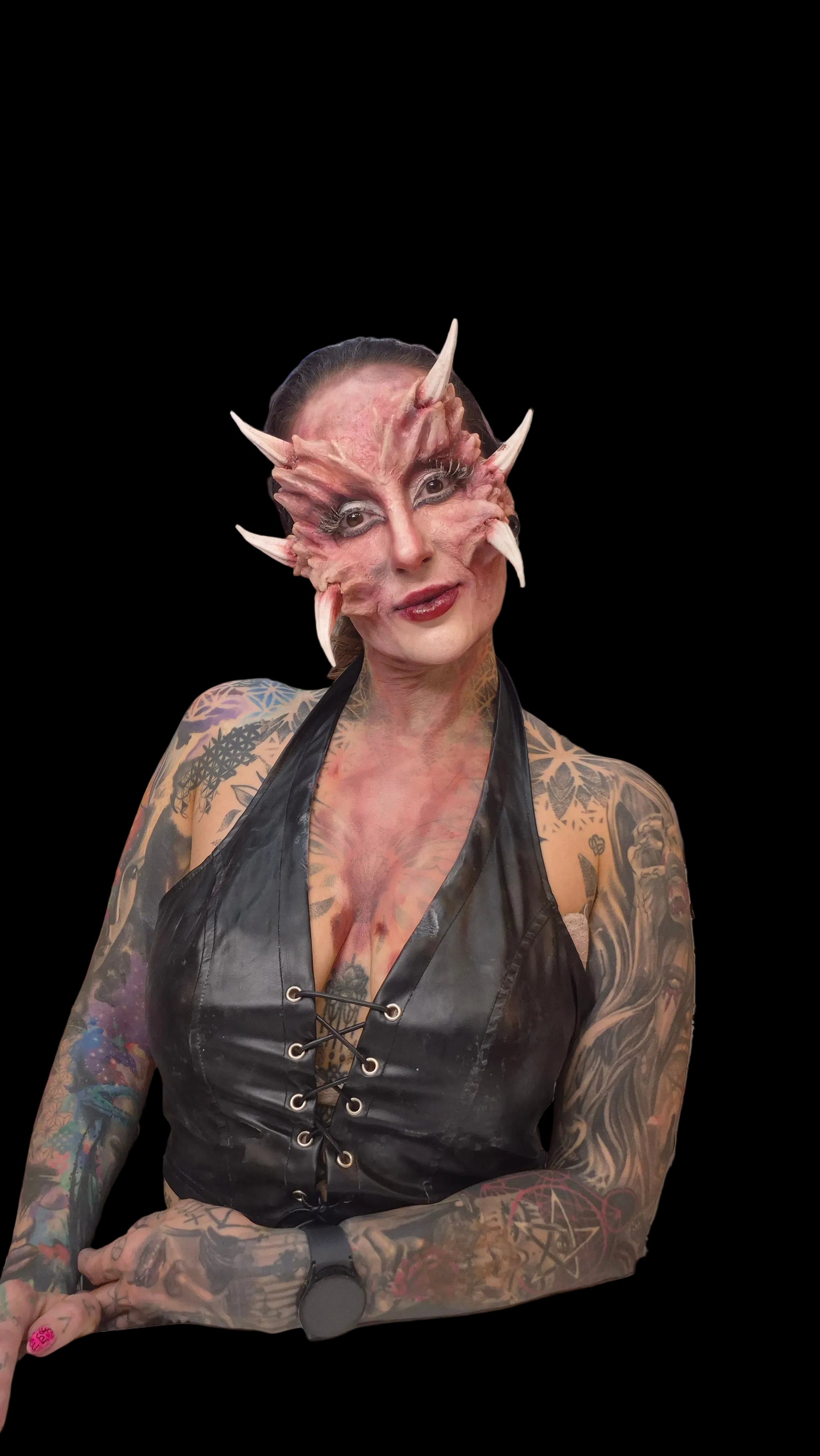 Tooth fair horn devil silicone prosthetic fancy dress costume 