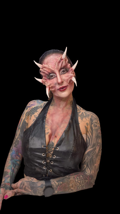 Tooth fair horn devil silicone prosthetic fancy dress costume 