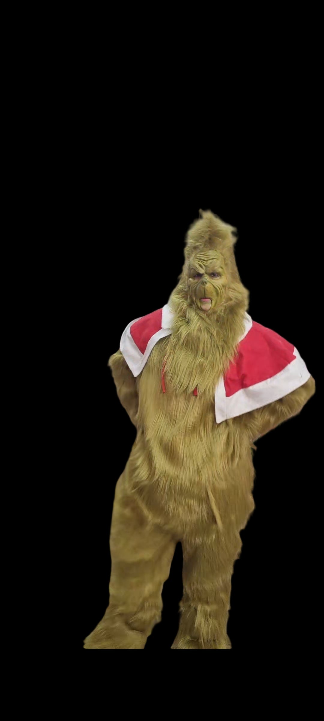 GREEN FAUX LONG FUR ONESIE