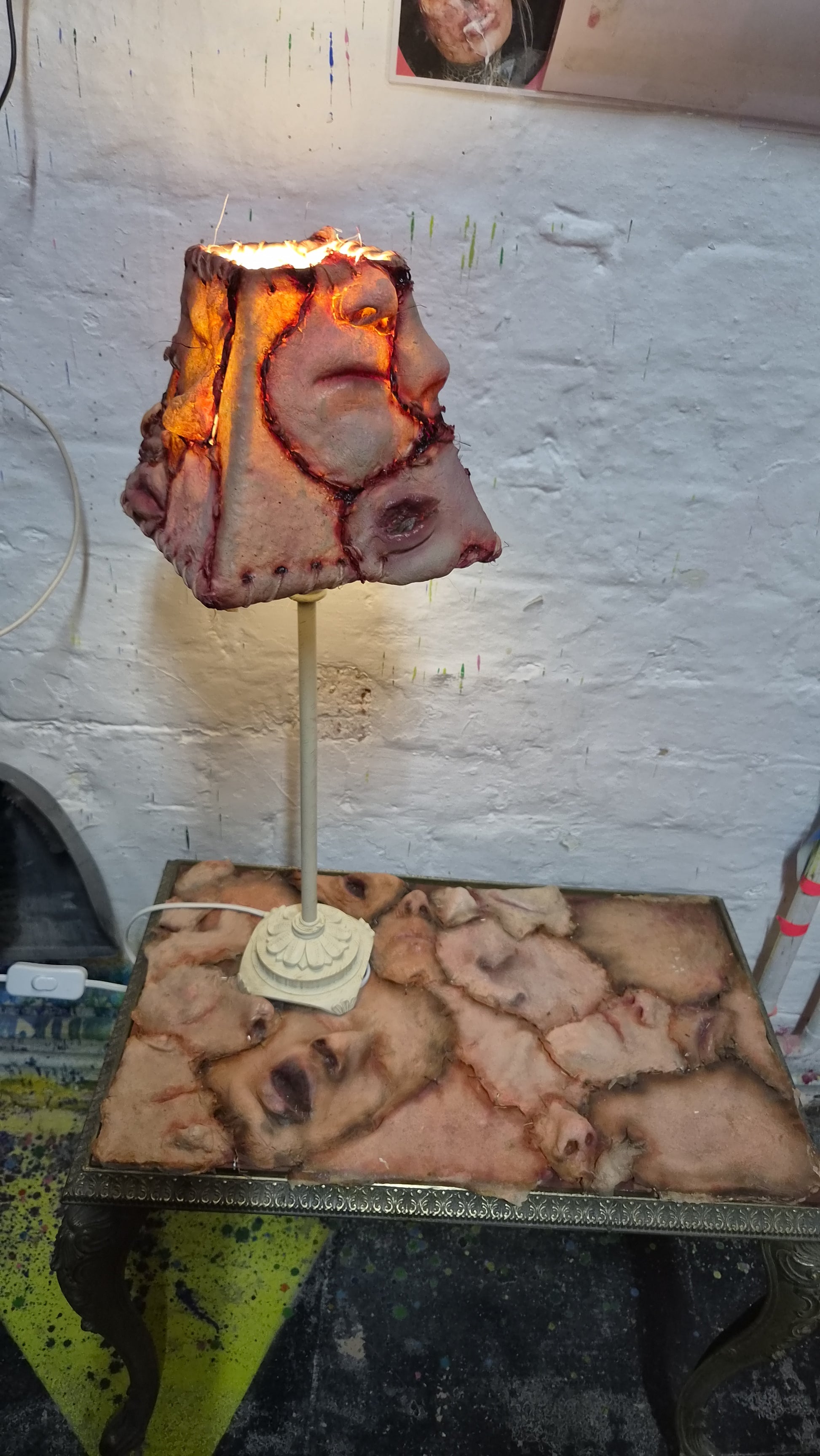 ED GEIN SKIN FLESH HORROR COLLECTABLE LAMP FURNITURE FOR SALE
