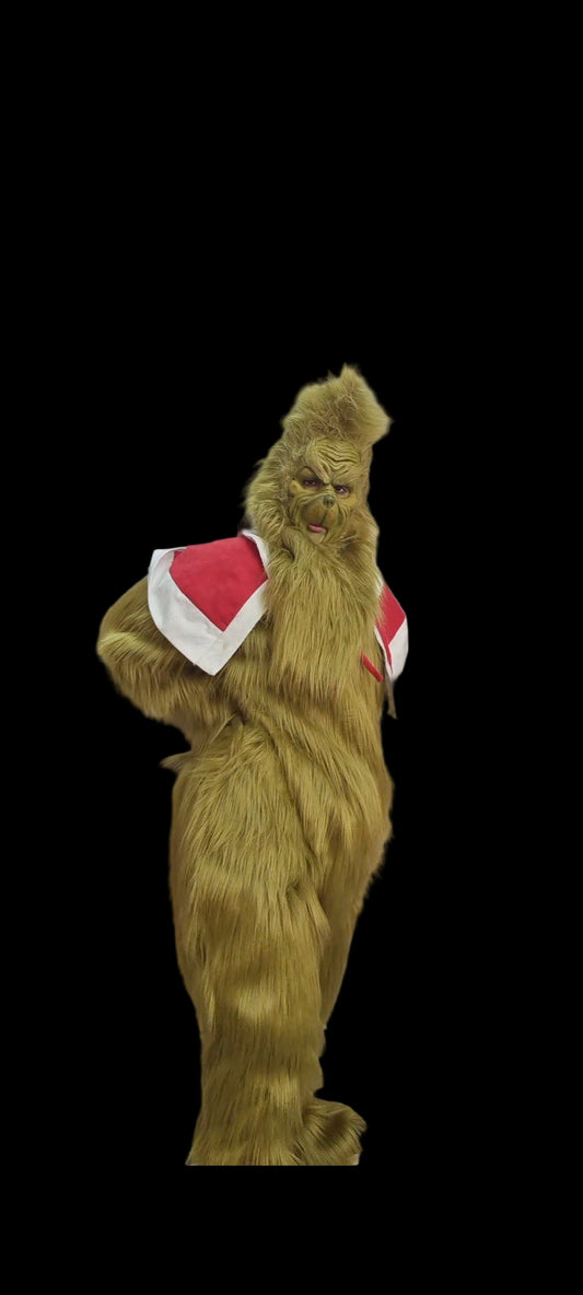 Grinch realistic faux fur green costume 