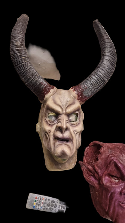 Krampus latex mask prosthetic with horns fancy dress costume for sale 