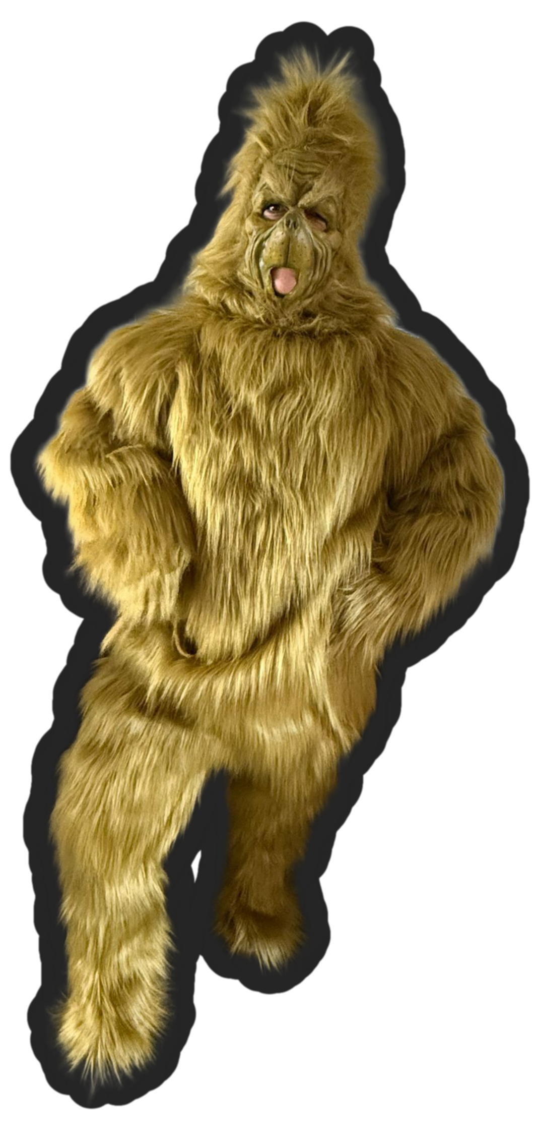 GREEN FAUX LONG FUR ONESIE