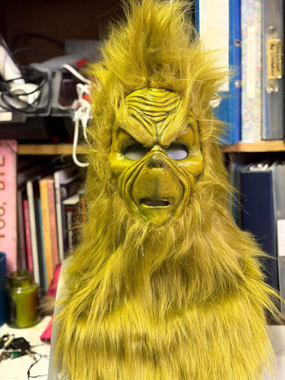 GRINCH PULL-OVER MASK WITH FUR HOOD