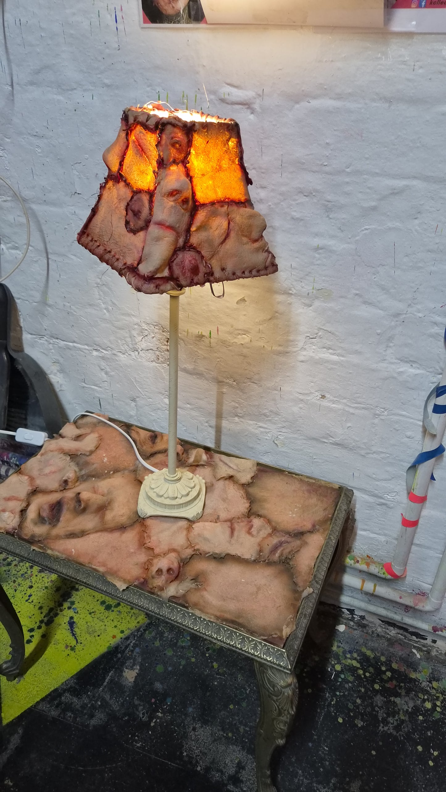 ED GEIN SKIN FLESH HORROR COLLECTABLE LAMP FURNITURE FOR SALE