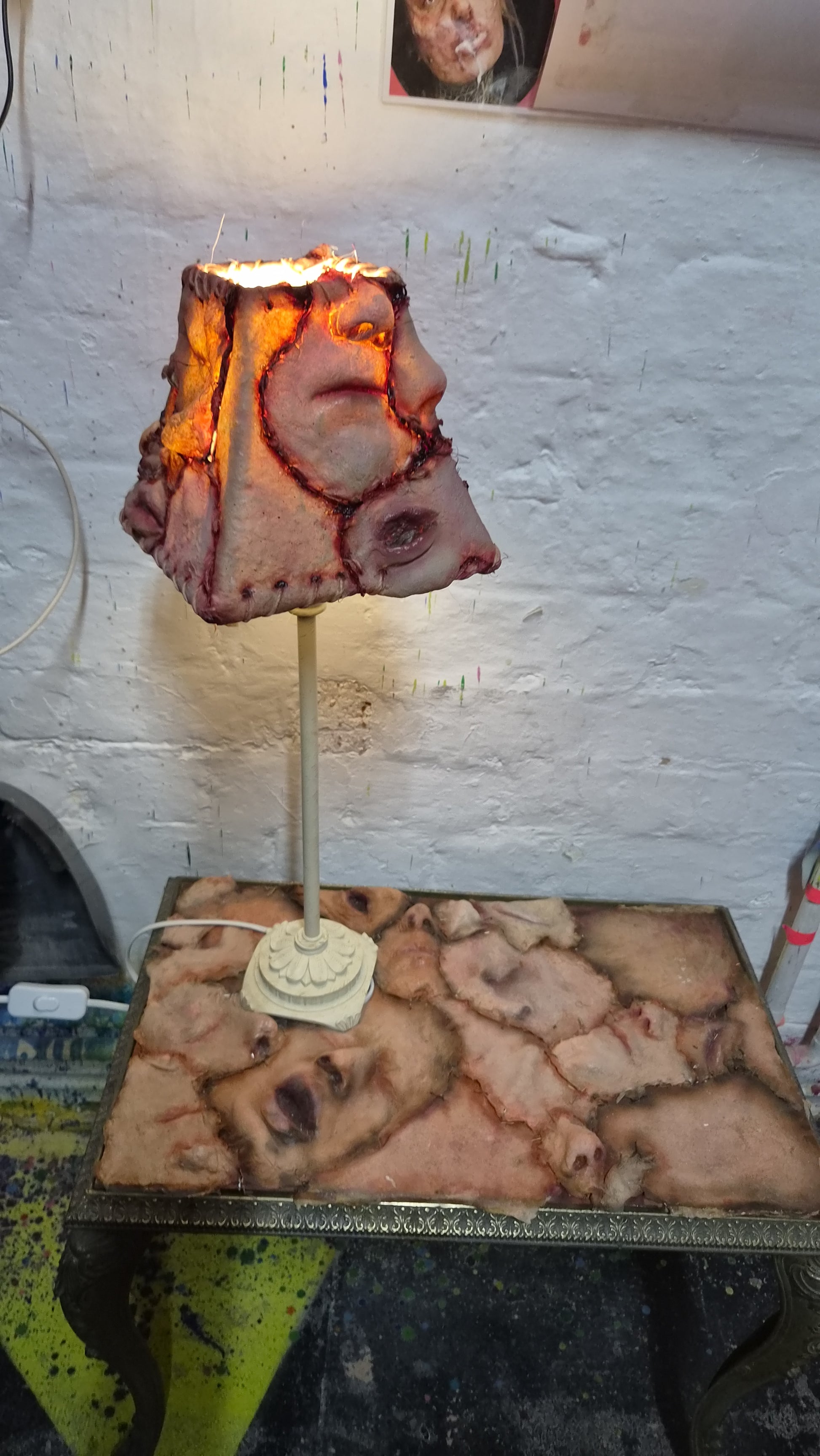 ED GEIN SKIN FLESH HORROR COLLECTABLE LAMP FURNITURE FOR SALE