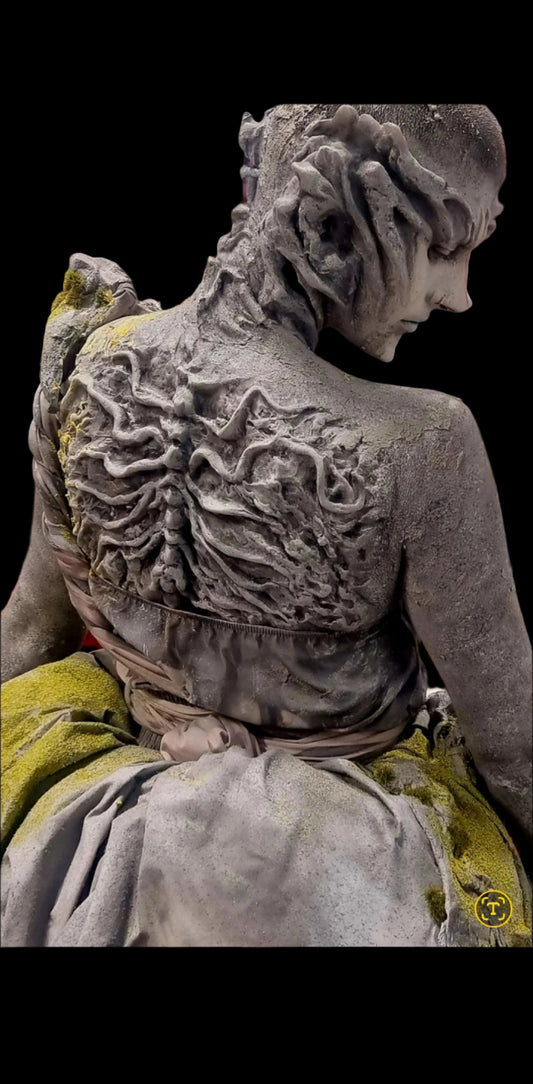 Woodland vein, Vecna, Stranger Things, back prosthetic spinal cord, alien, silicone.