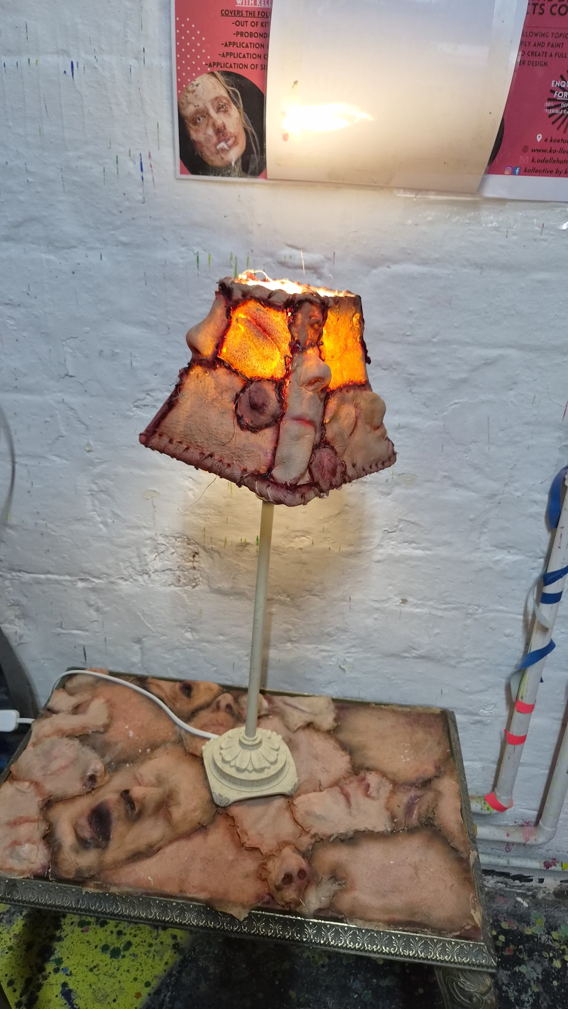 ED GEIN SKIN FLESH HORROR COLLECTABLE LAMP FURNITURE FOR SALE
