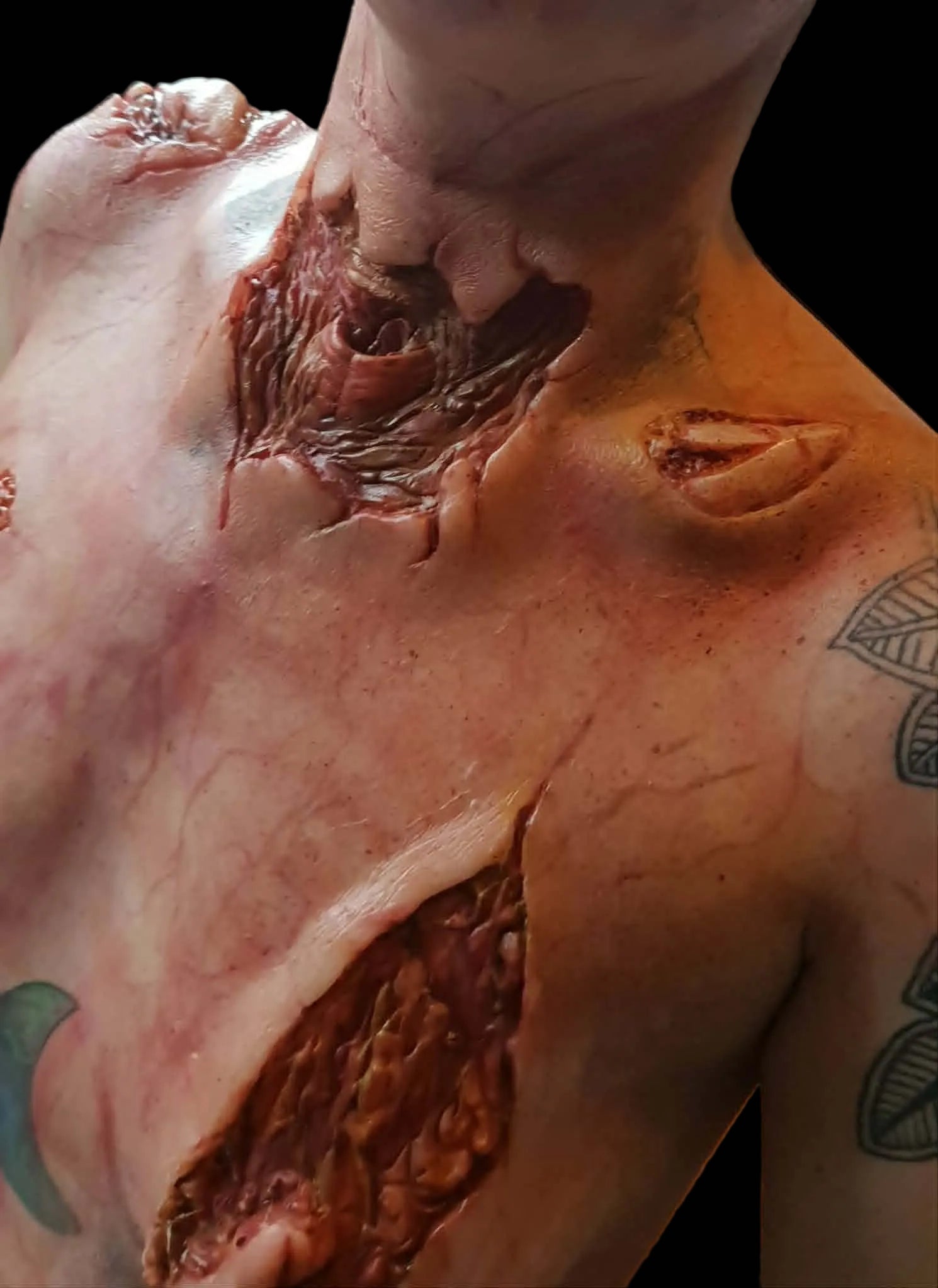 zombie, silicone, prosthetic, injury, wound, shop cosplay fancy dress shop