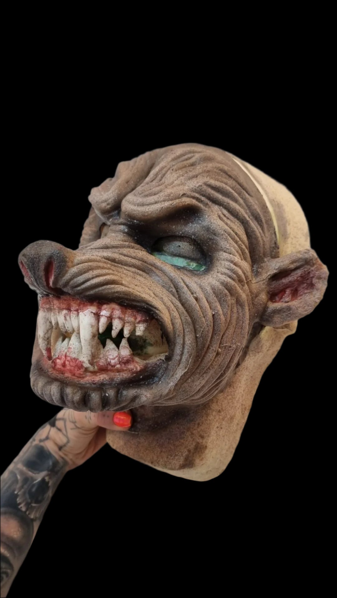 werewolf latex mask painted