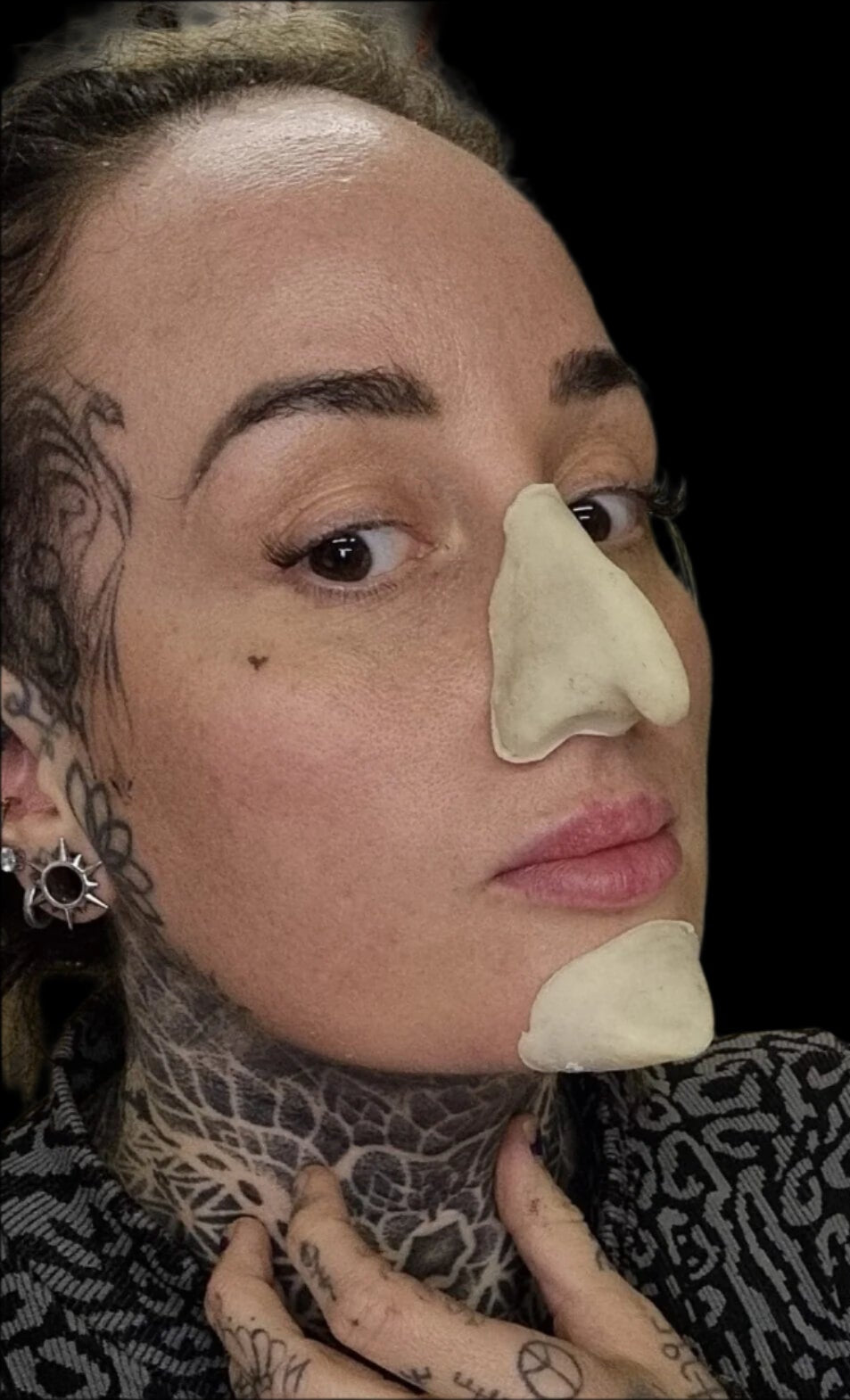 witch noes and chin set rubber latex
